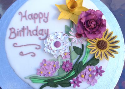 gumpaste flowers birthday cake