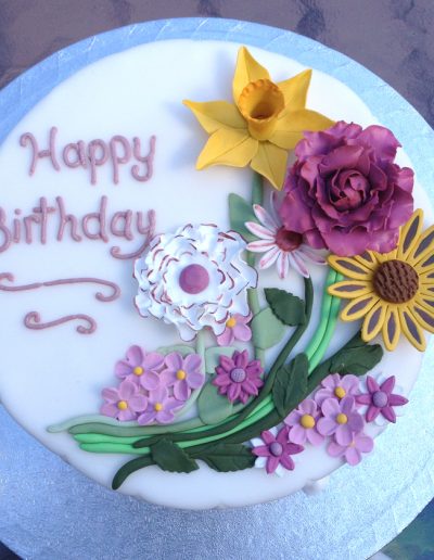 gumpaste flowers birthday cake