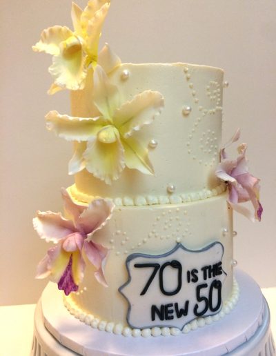 orchids birthday cake