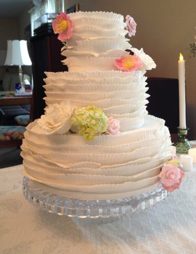 vegan wedding cake with gum paste flowers