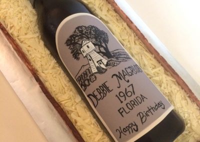 wine bottle in box birthday cake