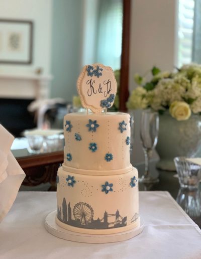 London and Washington DC surprise wedding cake